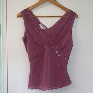 Calvin Klein Silk Vintage Women's Pink/Purple Sleeveless Top